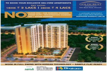 Sample flat ready & work in full swing with Korean Technology at Bhairaav Goldcrest Residency in Navi Mumbai